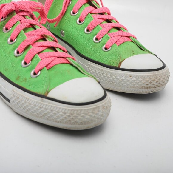 Converse Chuck Taylor All Star Low Top Sneakers Shoes Green Pink Canvas Rubber - Picture 9 of 11